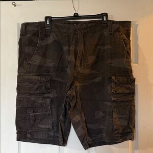 Seven7 Men's Brown Camouflage Cargo Shorts